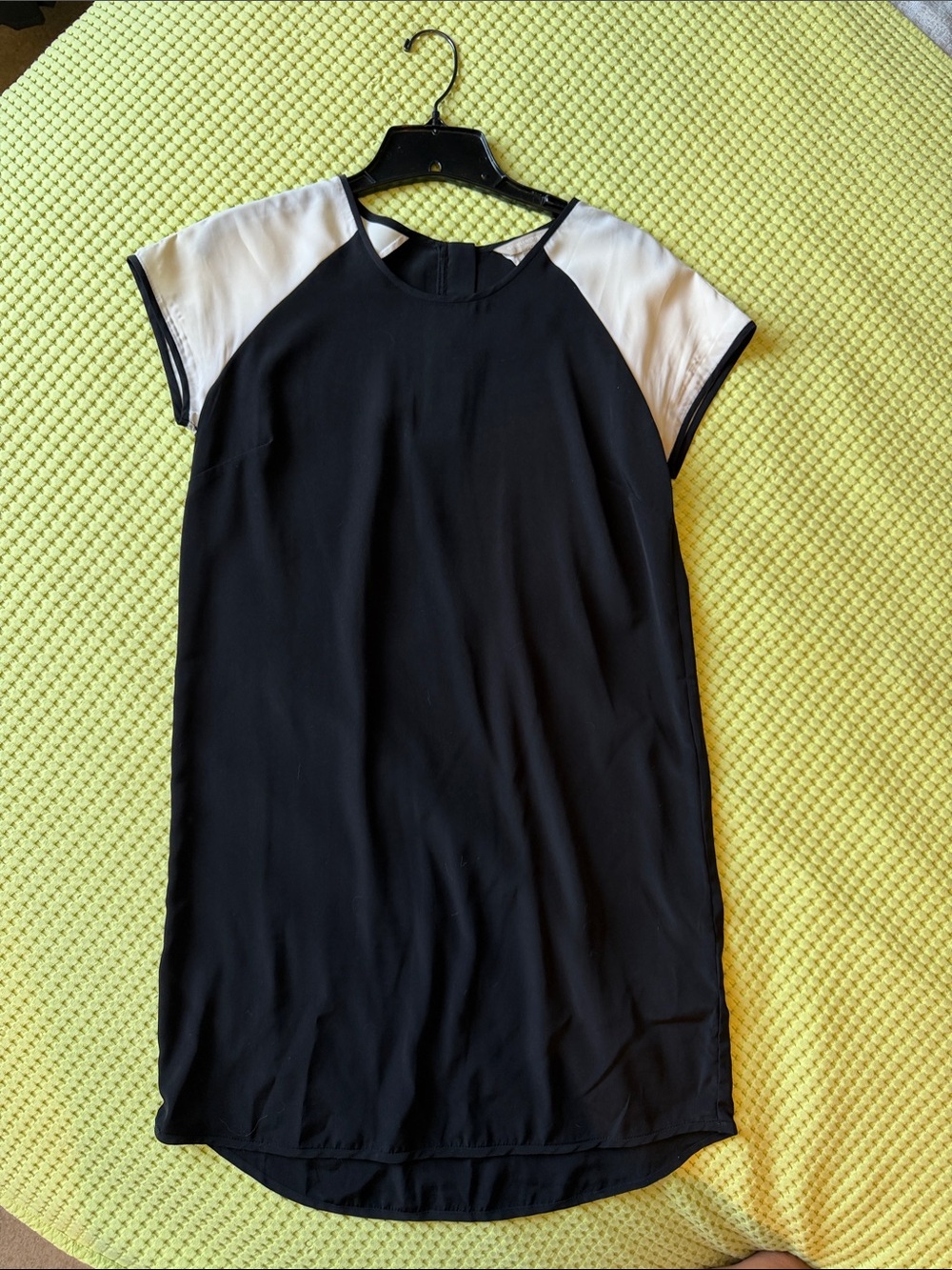 Banana Republic Black Dress with whitecap sleeves and zip back